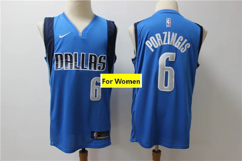 8 Даллас Женский baskeball#41 Dirk Nowitzki#77 Luka Doncic#6 Кристапс Порзингис майки - Цвет: 8