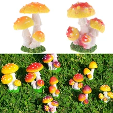 2 шт. миниатюрный ремесло фирурки грибов Мини Пейзаж Сказочный садовый декор