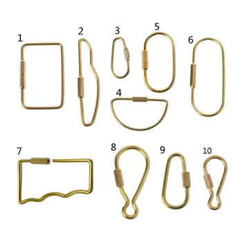 

Durable Brass Screw Lock Keychain Simple Brass Key Chain Ellipse Oval Shape Key Ring Lock Clip Key Holders for Men Women