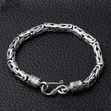 5 мм Ширина мужской браслет 925 пробы серебряные браслеты мужские ювелирные изделия тайская Серебряная цепочка 19 см 22 см прекрасный подарок для бойфренда