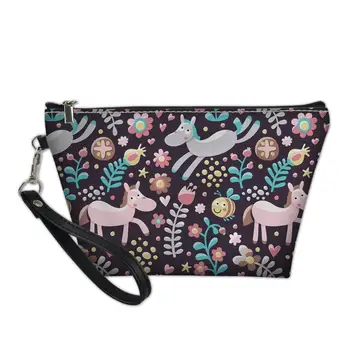 

HYCOOL Flower Bees Heart Shaped Horse Print Women Cosmetic Pouch Bags Casual Outdoor Walking Makeup Organizer Girls Toiletry Bag