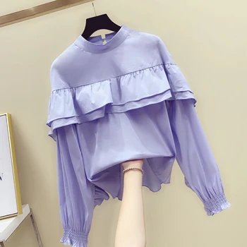 

Ruffles Shirt Women 2019 New Autumn Korean Loose Long Sleeve Flounced Academic Shirt Female Students Pullovers Blouse Blusas
