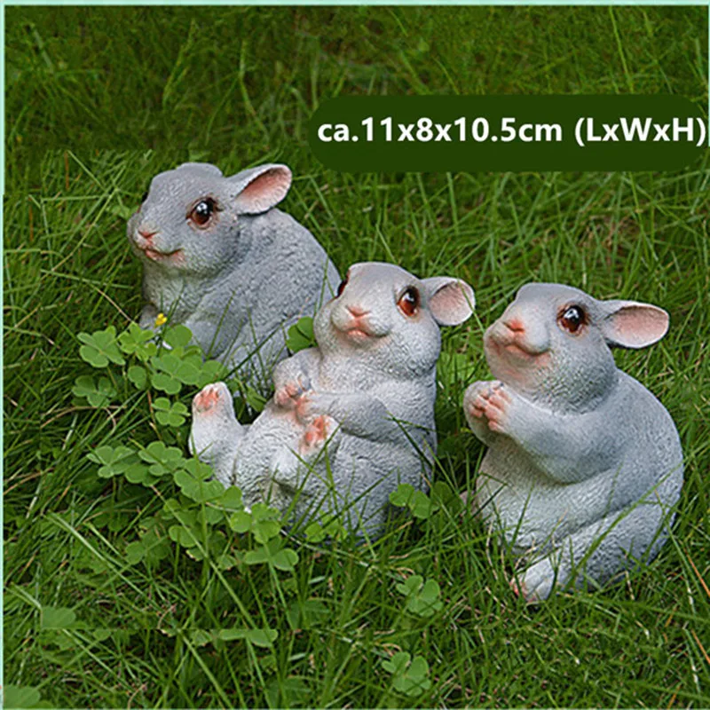 1 компл. Маленький милый кролик из смолы украшение для сада фигурки животных