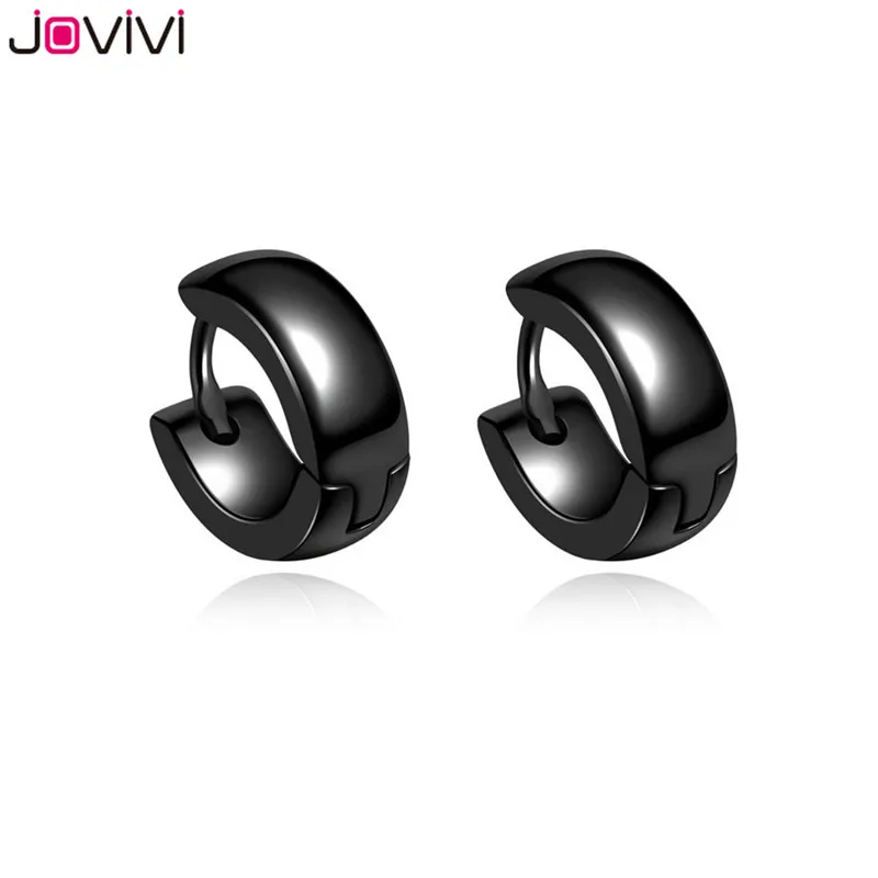 Серьги кольца JOVIVI 2x из нержавеющей стали обруч простые круглые сережки Huggie
