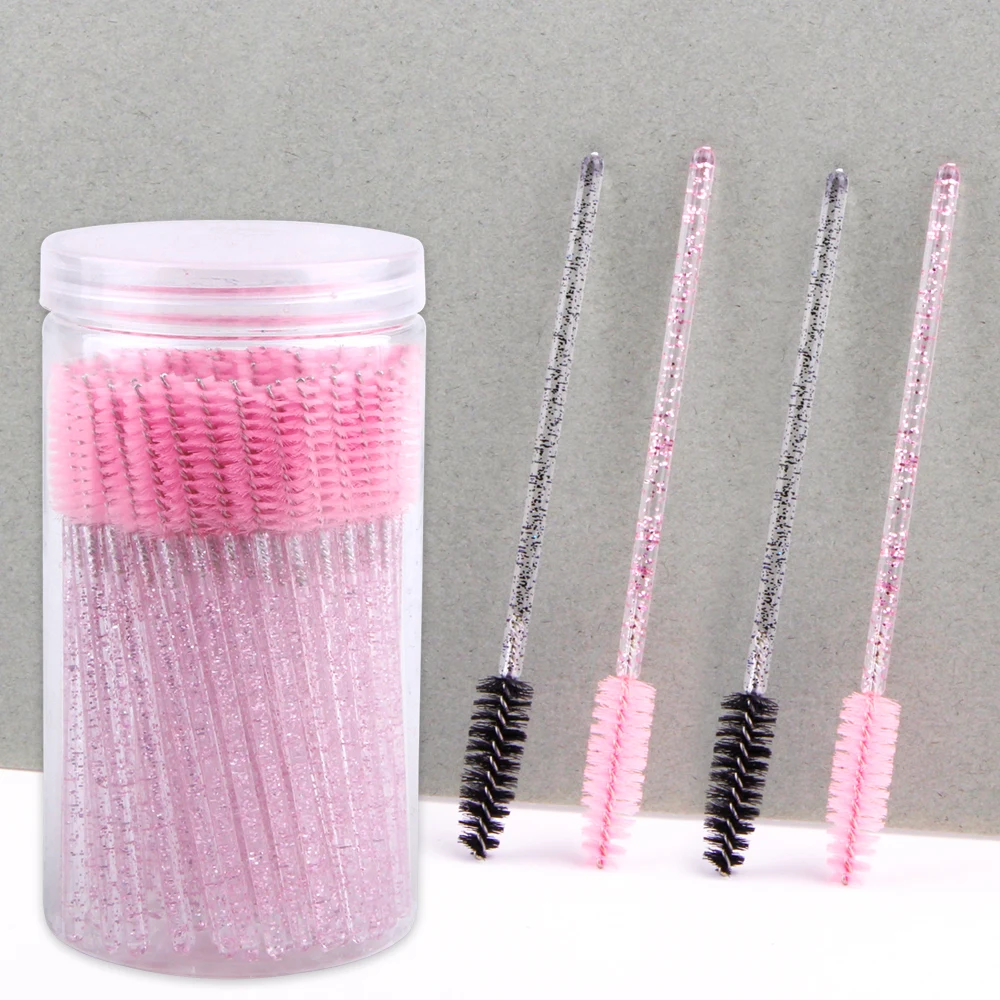 

100Pcs Crystal Eyelash Brush Disposable Eye Makeup Brushes Applicators Eyebrow Spoolie Cosmetics Mascara Wands Lash Extension