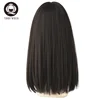 7JHH WIGS Long Straight Hair Synthetic Wig Daily Wear Non-Reflective Black Light Brown Wig For Women Heat-Resistant Wig ► Photo 3/6