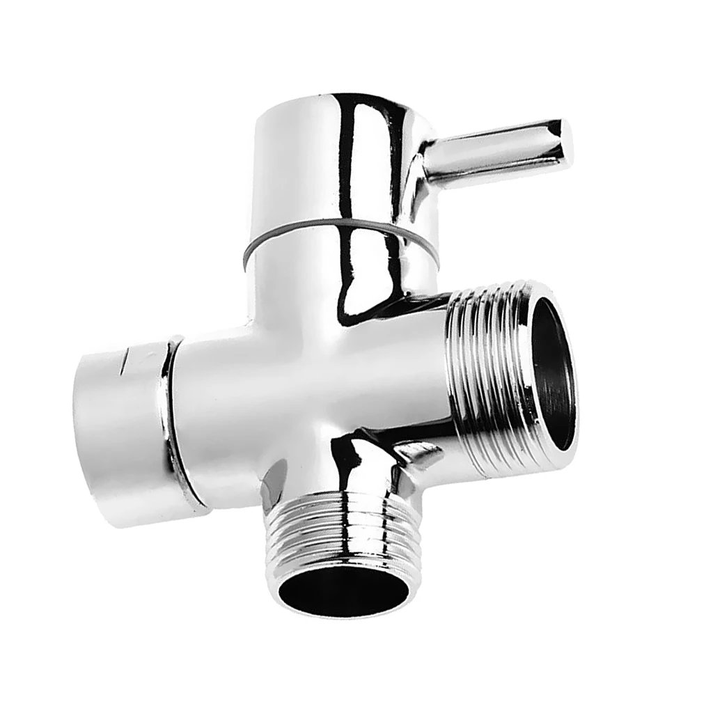 Silver 3 ways T-adapter Valve Diverter for handheld Shower Head Bidet Faucet Tap 2.5cm 2cm