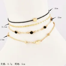 Европейский и американский стиль, ручная работа, универсальные популярные украшения для ног, крутые Женские многослойные ножные браслеты в форме сердца, Европа и Америка