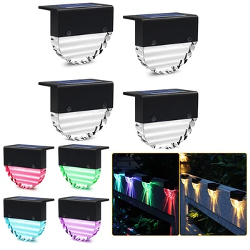 

4pcs Solar LED Staircase Light Waterproof Fence Yard Night Light Sunlight for Home Yard Driveway Lawn Road