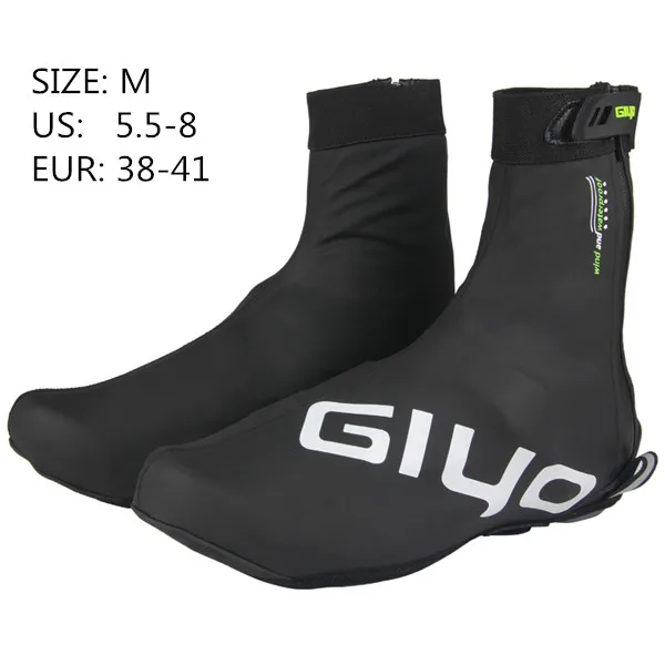 GIYO велосипедные бахилы для женщин и мужчин, чехлы для обуви, MTB, шоссейные, велосипедные, зимние, велосипедные, водонепроницаемые бахилы, велосипедные - Цвет: black M