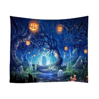 

Pumpkin Halloween Tapestry Tree Castle Bat Print Wall Hanging Tapestry Art Home Decoration Wall Tapestry