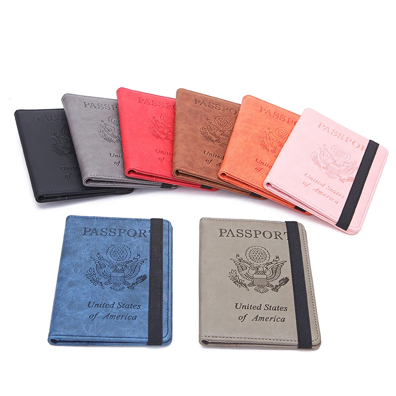 

Hot sale New RFID anti-magnetic pirate passport bag fashion embossed card package card set multi-function wallet pu wallet