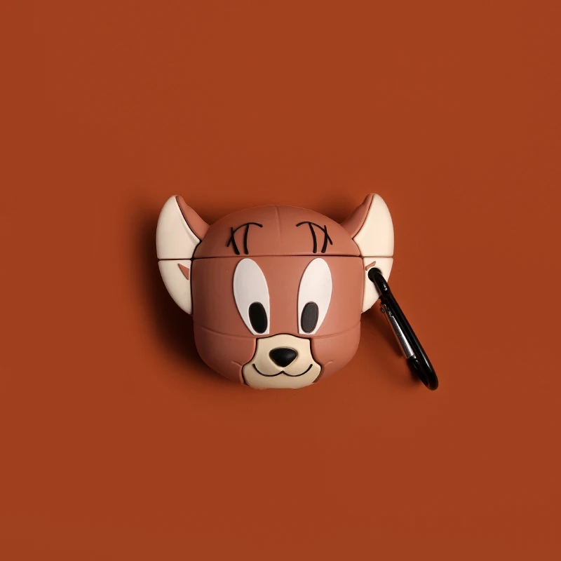 Силиконовый чехол для наушников с 3D милой мышкой и кошкой, чехол для наушников s для AirPods 1 2, bluetooth-гарнитура, зарядная коробка, чехол с крючком - Цвет: Mouse