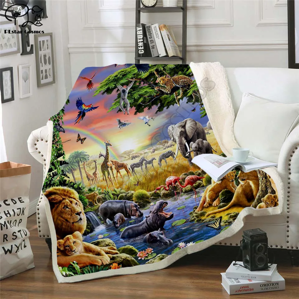 

Флисовое одеяло с изображением животных, 3D полностью напечатанное переносное одеяло, Флисовое одеяло для взрослых и детей, Прямая поставка, стиль 2