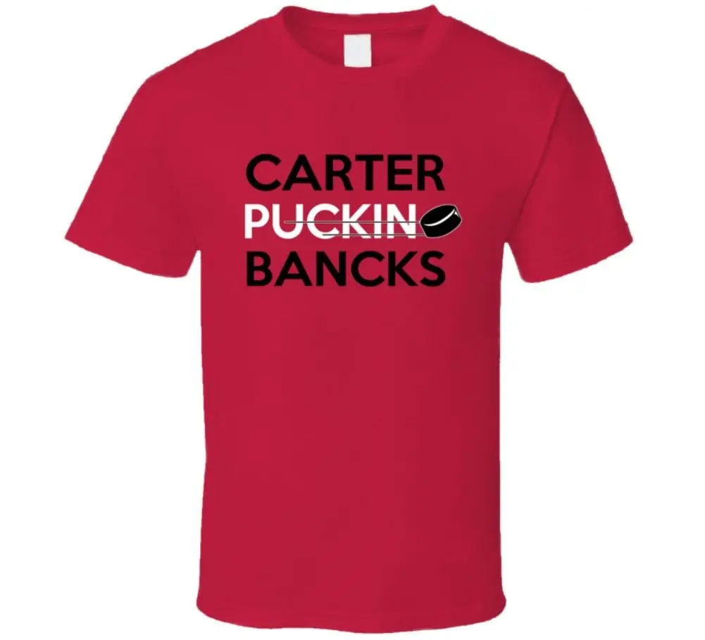 Carter Banks Calgary Puckin Hockeyer Повседневная футболка с коротким рукавом умеренная оптовая