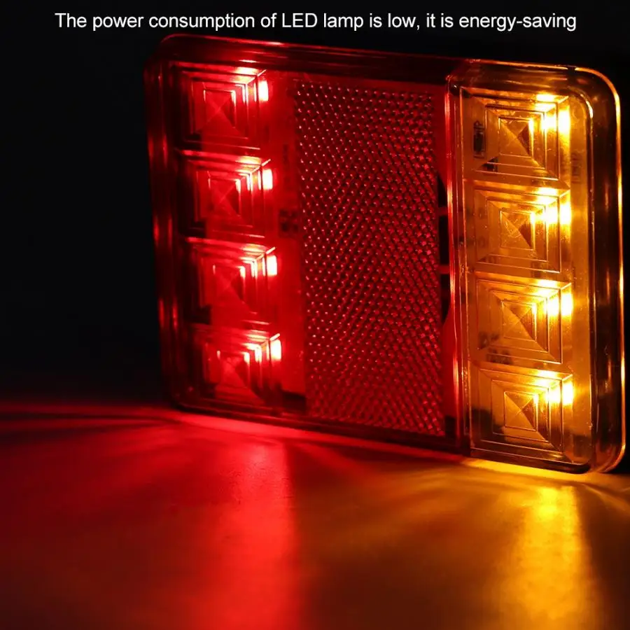 Система освещения грузовика 2 шт 12V 8LED Двойные Цвета задние фонари для грузовика прицепа(красный и желтый) Аксессуары для грузовиков