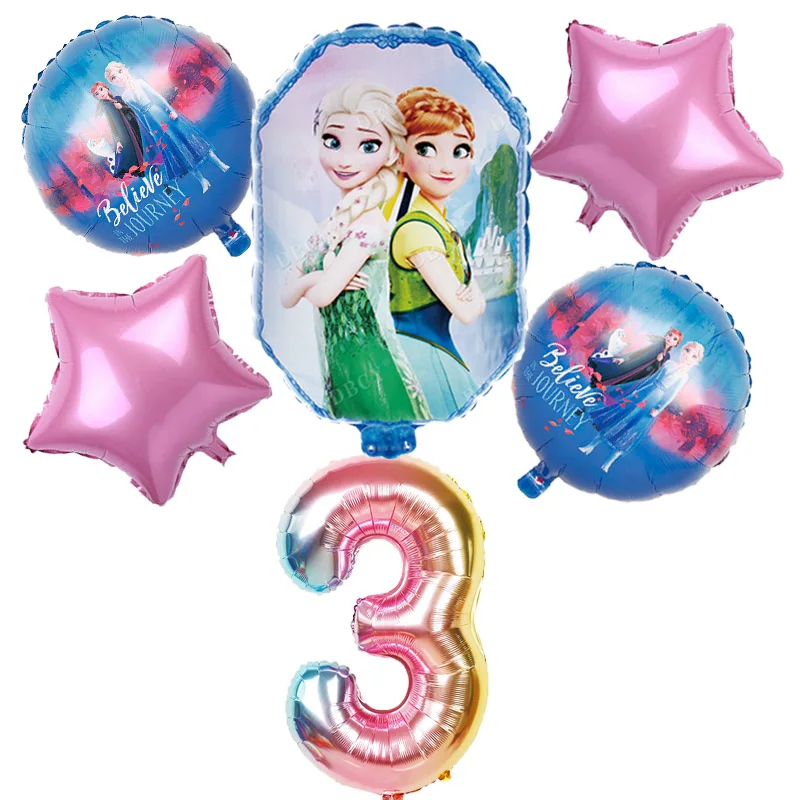 6 шт Elsa Disney принцессы из мультфильма “Холодное сердце” воздушные шары с гелием 32