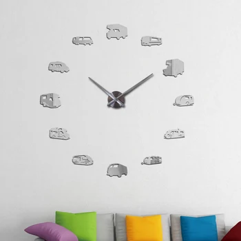 

new modern design hot real arrival digital mirror big wall clock Europe acrylic stickers living room klok