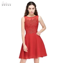 24 часа Красные кружевные мини-платья для возвращения на родину Vestido De Formatura шифоновые трапециевидные короткие платья для выпускного вечера