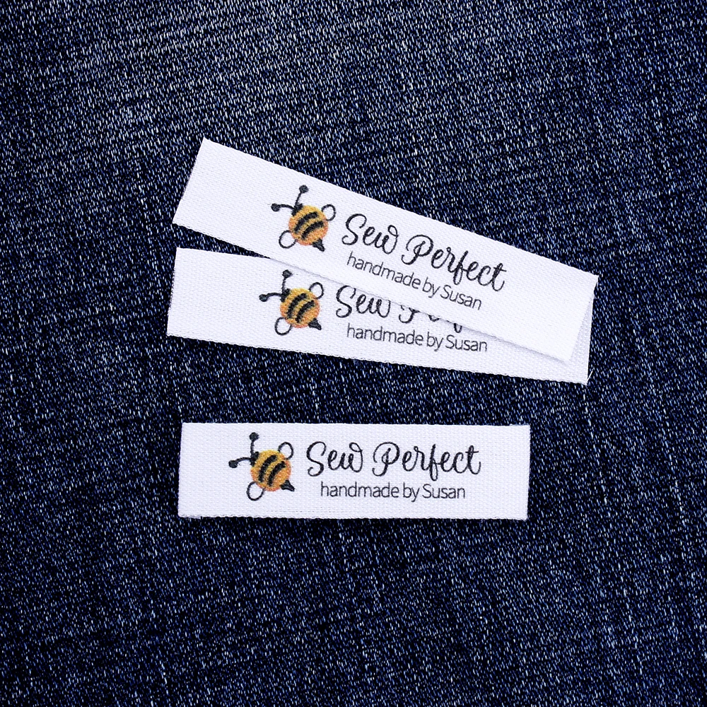 Sewing Labels Custom Logo or Text Personalized Brand Sew on Cotton Fabric