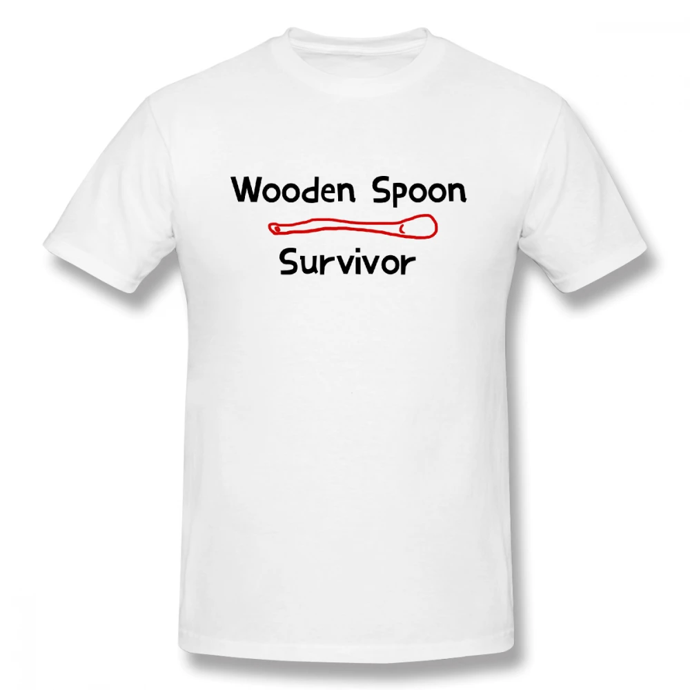 

Wooden Spoon Survivor t shirt men Casual Fashion Men's Basic Short Sleeve T-Shirt boy girl hip hop t-shirt top tees