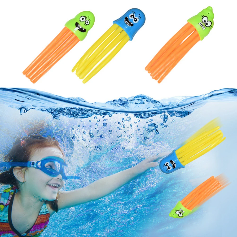 3 uds niños nadar pulpo piscina de buceo juguetes niños divertido pulpo juguetes para agua de entrenamiento bajo el agua juguetes de baño diversión