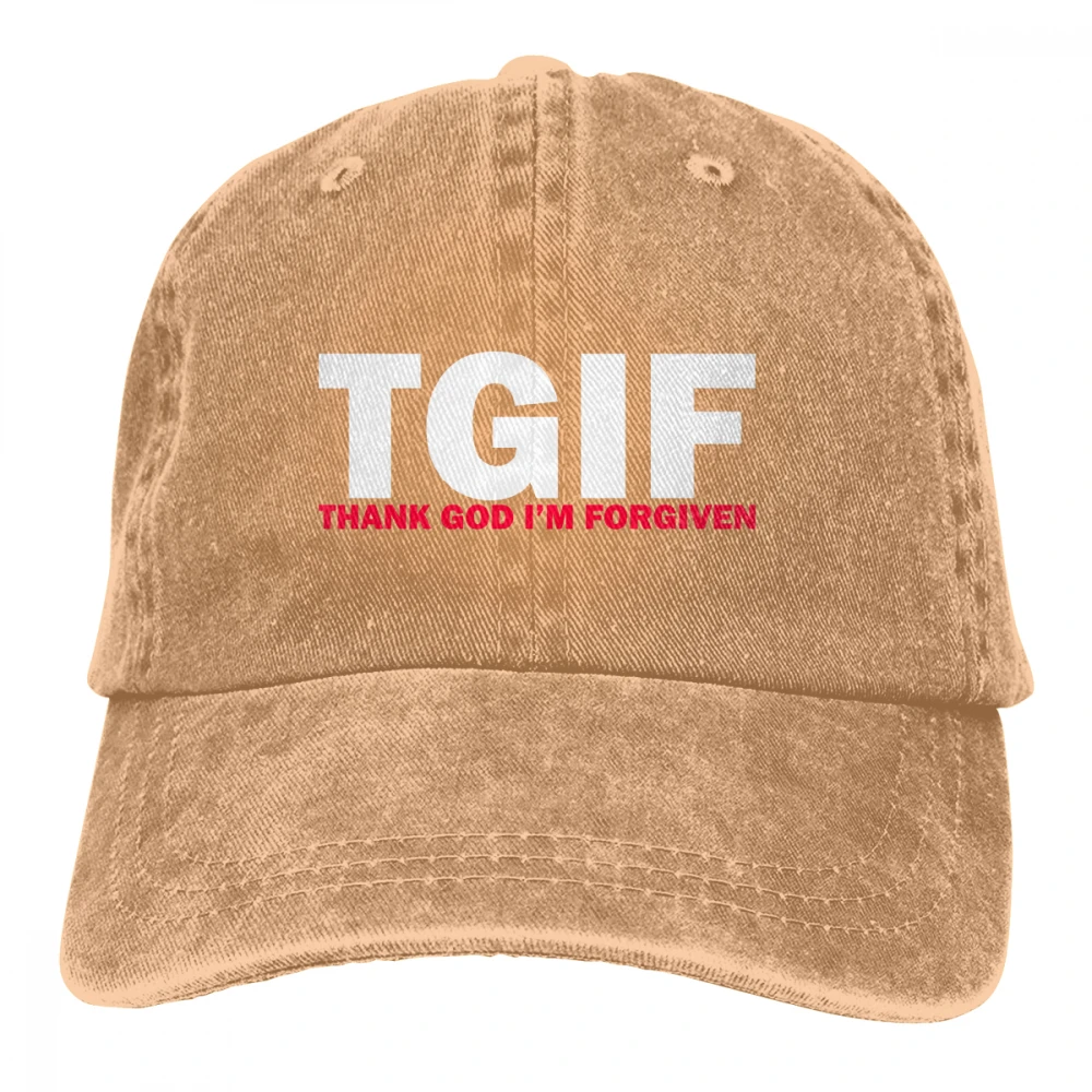 TGIF Thank God I'm forgied Casquette Deep Heather унисекс Мужские Женские джинсовые бейсболка с ремешком кепки Регулируемая шляпа для гольфа папа - Цвет: Хаки