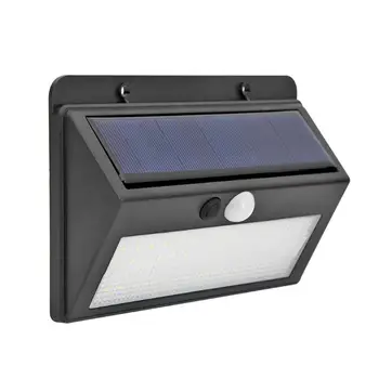 

Plastic Solar Power Lamps 2 Modes Black Waterproof Outdoor Garden Street Human Body Induction Wall Light 60 LED Lighting
