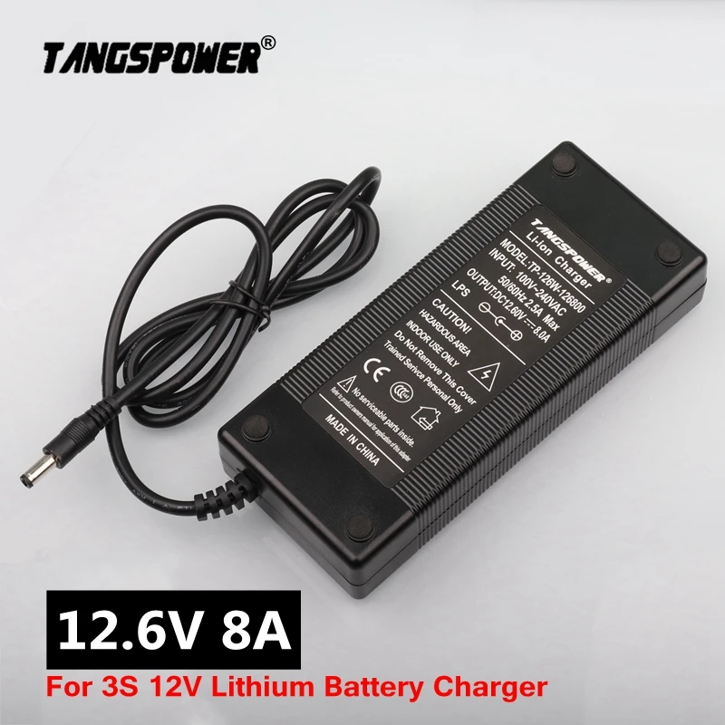

12.6V 8A 18650 Lithium Battery Charger for 3S 10.8V 11.1V 12V li-ion Battery Fast charging Charger High quality free shipping