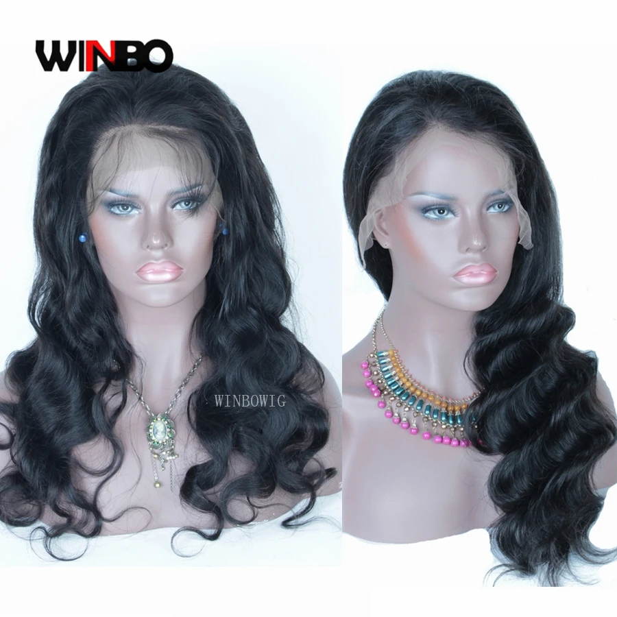 WINBO, бразильские волосы remy, женские парики, объемная волна, полностью кружевные парики, натуральный черный цвет, предварительно выщипанные волосы, Детские волосы
