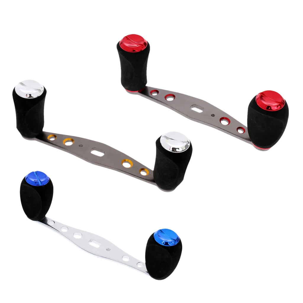 3pcs Knob Aluminum Alloy Baitcasting Reel Handle Replacement Red/Silver/Blue
