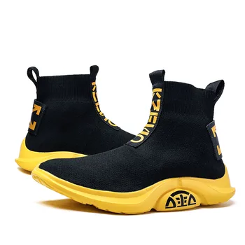 

Light High Top Breathable Flying Socks Shoes Women Sports Elastic Socks Sneakers Woman Ladies Flat Running Walking Shoes