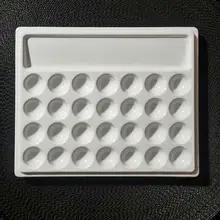 

1pc Dental lab Dental material 28 Slot resin Imitation ceramic Palette mixing plate stain powder mixing tool without cover