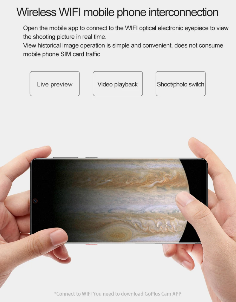 Wireless WiFi electronic eyepiece 20 megapixel new astronomical telescope with micro screen HD