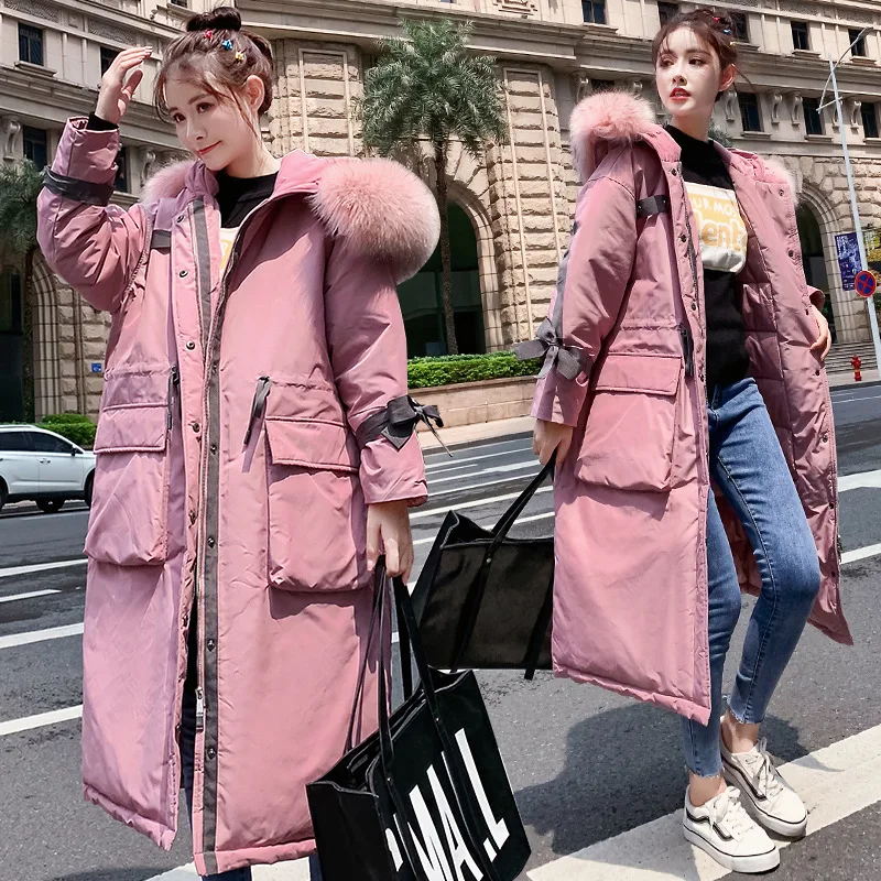

2019 Autumn & Winter Mid-length down Jacket Cotton-padded Clothes New Style Korean-style WOMEN'S Wear Large Size Loose-Fit Padde