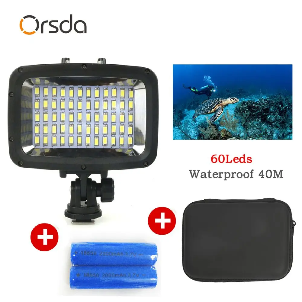 Gopro light 40m Underwater Waterproof Diving Camera Light Lamp with High Brightness LEDs for GoPro Xiao Yi SJCAM Action Camera