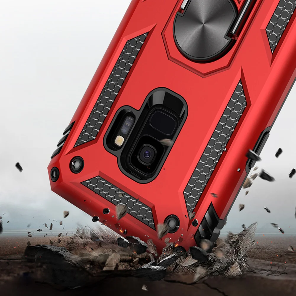 Бронированный чехол для samsung galaxy s8 s9 plus чехол s 8 9 бампер противоударный s8plus s9plus защитный чехол 8 s 9s откидная подставка