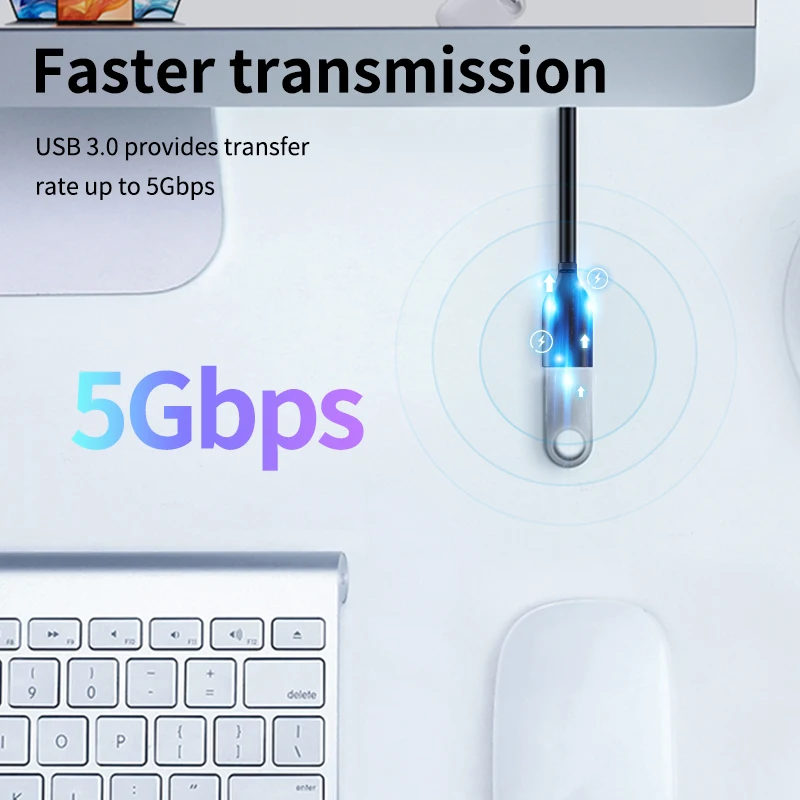 CABLETIME USB 연장 케이블 USB 3.0 to USB M/F 케이블 TV 용 5Gbps 스마트 PS4 X 박스 SSD USB 익스텐더 데이터 코드 C267