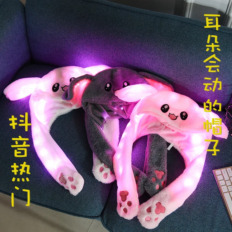 Интернет-знаменитость Douyin знаменитости Стиль блестящие Music Rabbit» Ушастый плисовая шляпа дрожания Детский жакет из денима для девочки; подарок шляпа