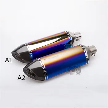 

Motorcycle modified exhaust pipe K8 chameleon large hexagonal with mid Link Pipe K8