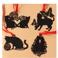 Милые Kawaii металлические закладки Черный кот книжный держатель для книжной бумаги креативный подарок корейские канцелярские товары офисные школьные принадлежности