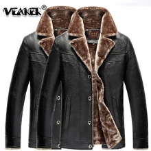 VEAKER Новое мужское вельветовое утепленное пальто из искусственной кожи с квадратным воротником зимняя куртка мужская модная теплая деловая повседневная куртка