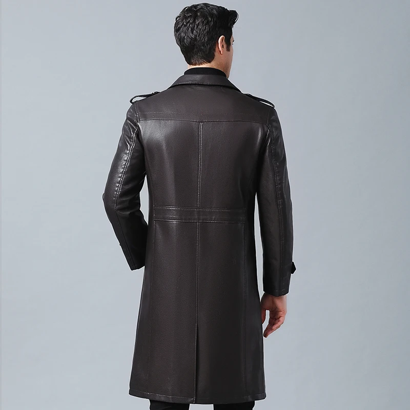 Мужские X-Long кожаные куртки плюс размер XXXL XXXXL Черная куртка из искусственной кожи мужские повседневные пальто из искусственной кожи одежда из полиуретана