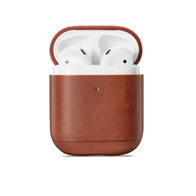 Кожаный чехол для наушников Apple Airpods 2 кожаный беспроводных Bluetooth