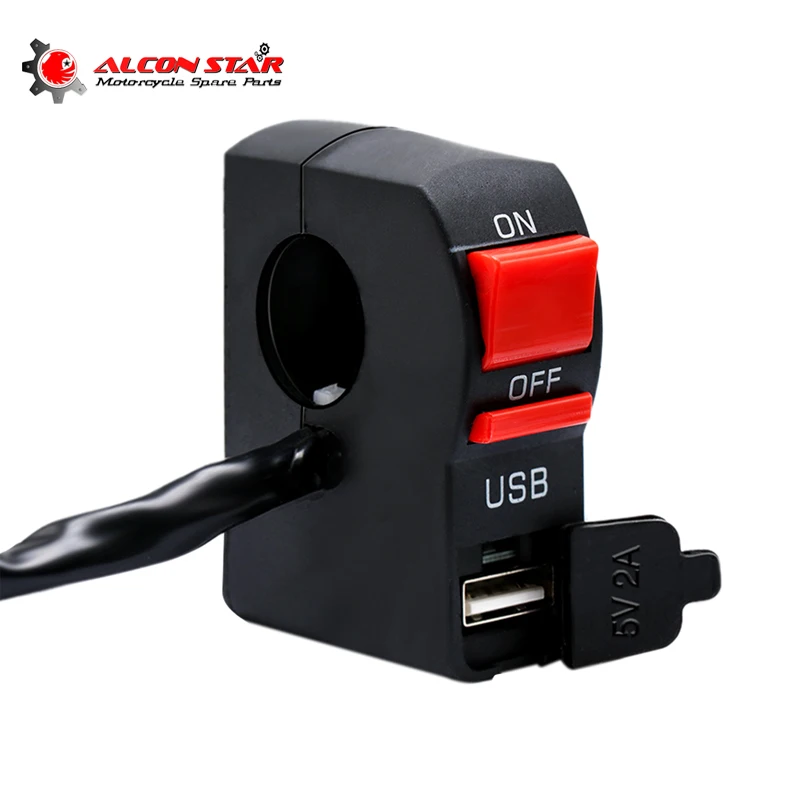 Универсальный переключатель Alconstar для фар мотоцикла 5 В 2 А USB-адаптер быстрой