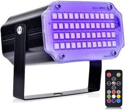 Mini lampe stroboscopique à 36 LED, lumière de fête activée par le son, projecteur Laser de décoration de scène RGBW pour maison, noël, DJ Disco 