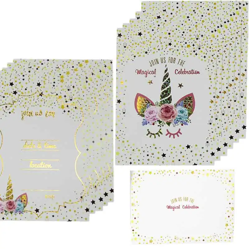 Kid Magical Birthday Party Girl 30 Unicorn Birthday Invitations with Envelopes