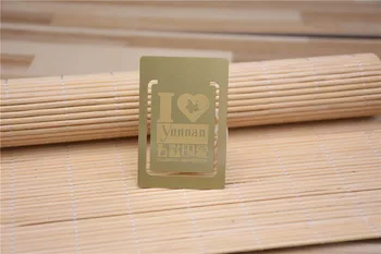 

matte gold metal card free etched free cutout small MOQ start from 1pcs