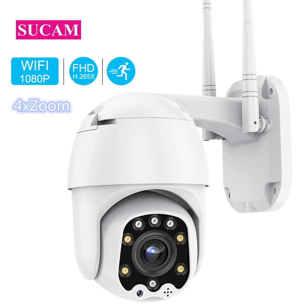 

WIFI Outdoor Camera 1080P Pan Tilt Zoom 2.8-12mm 4xZoom Motorized Motion Detection ONVIF Wireless PTZ Bullet Camera Wateproof