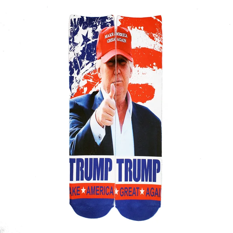 Носки в стиле «Дональд Трамп», унисекс, Забавный принт, повседневные носки для взрослых, 3D носки для мужчин, хип-хоп, скейтборд, рождественские носки